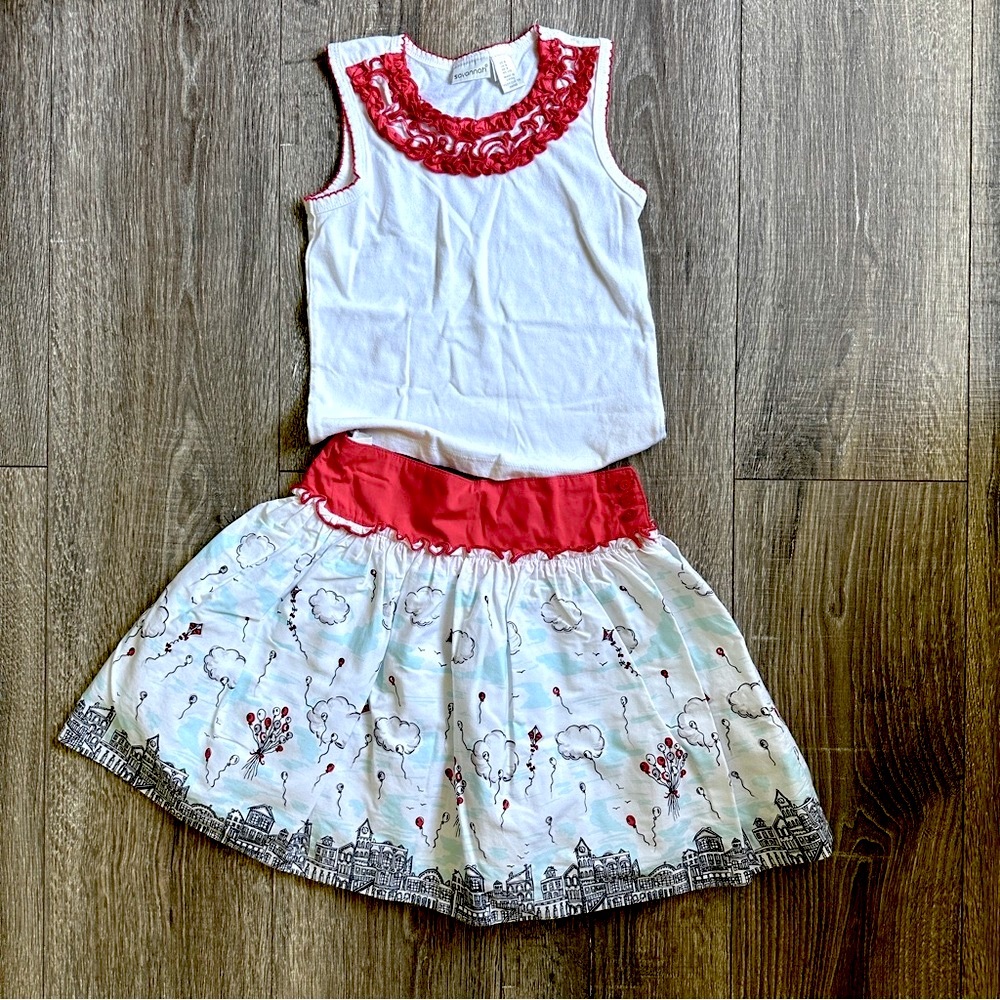Savannah Shirt and Skirt Set Sz Small